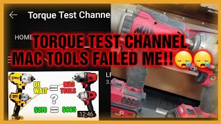 MAC TOOLS VS DEWALT SHOWDOWN TorqueTestChannel [upl. by Bohi]