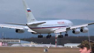 HD Rossiya Ilyushin IL96 landing at GenevaGVALSGG [upl. by Kristy]