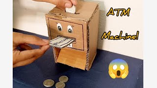 How to make mini ATM ☺️ machine  cardboard ATM machine 😃❤ [upl. by Elleniad]