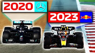 F1 2020 vs 2023 💥 ¿Cuál es el COCHE MÁS RÁPIDO ¿El MEJOR de la Historia  Mercedes W11 vs Red Bull [upl. by Ahsain172]