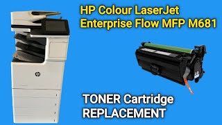 How To Change Toner in HP Colour Laserjet Enterprise Flow MFP M681 [upl. by Stafford]