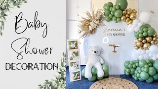 BABY SHOWER DECORATION Sage GreenEucalyptus Theme [upl. by Mora]