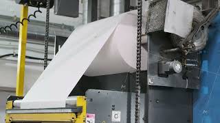 Printing press equipment in action with newspaper production [upl. by Hpesojnhoj]