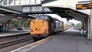 37601 amp 37605 Blast away from Llanelli 1Q13 Newport  Whitland 12062013 [upl. by Leryt]