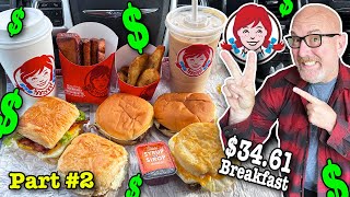 Ordering EVERYTHING on the WENDYS Breakfast Menu Part 2 [upl. by Enalb]