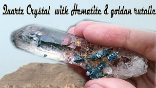 Quartz inclusions with Hematite stone and Golden Rutalied [upl. by Airotcivairam421]