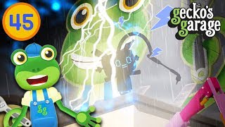 Blue Mechanical Is Hit By Lightning  Geckos Garage  Educational Videos For Toddlers [upl. by Ehtnax]