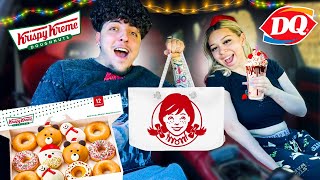 Eating Fast Food Christmas Iteams for 24 HOURS Vlogmas Day 16 [upl. by Kondon]