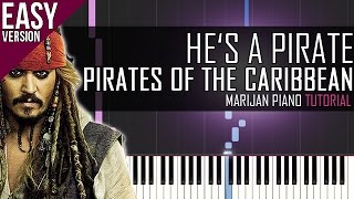 How To Play Pirates Of The Caribbean  Hes A Pirate  Piano Tutorial EASY  Sheets [upl. by Garihc]