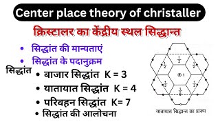 Central place theory of christaller christaller ka kendriya sthal siddhant centre place theory [upl. by Eamanna204]