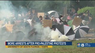 Tear gas deployed on USF protesters 10 arrested [upl. by Napas]