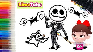 How To Draw Jack Skellington  Easy drawing and coloring for kids  Limetube Magic Drawing [upl. by Erida429]