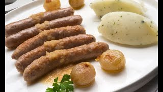 Receta de salchichas a la cerveza con puré de patatas y chalotas  Karlos Arguiñano [upl. by Ettenor]