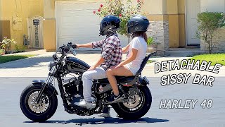 Harley Sportster Detachable Sissy Bar Install  YHMTIVTU 22 inch Sissybar [upl. by Noved]