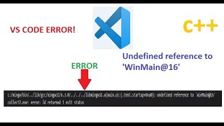 undefined reference to WinMain16 error in VS Code Solution [upl. by Airot]