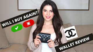 Chanel Small Classic Flap Wallet  1 MONTH WEAR AND TEAR REVIEW [upl. by Zakaria]