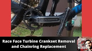 Race Face Turbine Crankset Removal amp Chainring Replacement [upl. by Attenahs]