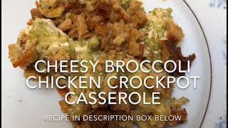 Cheesy Broccoli Chicken Crockpot Casserole [upl. by Idihc947]