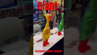 Giant screaming rubber chicken Halloween and party expo chicken yellow [upl. by Rhett]