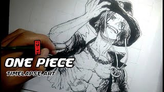 ONE PIECE  Ace  Timelapse Art  Boichis Art Style [upl. by Soigroeg]