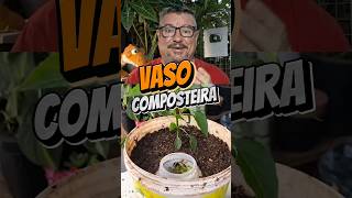 COMPOSTEIRA no vaso como fazer esse sistema de compostagem direto no vaso adubo orgânico [upl. by Romelda]