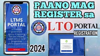 Paano mag register sa LTO PORTAL online 2024  LTO online registration [upl. by Nnanerak368]