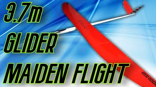 F5J 37M RC GLIDER MAIDEN FLIGHT  RC electric glider quotDragon Ladyquot [upl. by Kort]