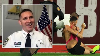 Deputy tackles streaker at Super Bowl [upl. by Garratt117]