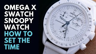 How to set the Time on the Omega x Swatch Snoopy Watch  Mission to the Moonphase Swatch Tutorial [upl. by Todd]