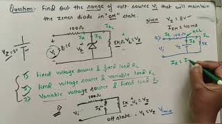 zener diode solved questionsShort cut point to pointVariable Source amp fixed loadfind range of V [upl. by Olin402]