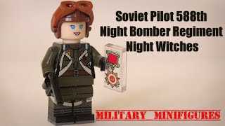 MILITARY MINIFIGURES  Soviet Pilot 588th Night Bomber Regiment quotNight Witchesquot WWII LEGO ALIEXPRESS [upl. by Annaili]