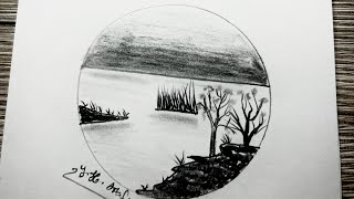 Landschaft zeichnen mit Bleistift  Einfach zeichnen lernen nature drawing easy [upl. by Nolyaj]