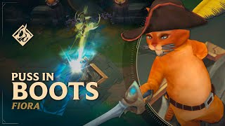 Puss in Boots Fiora 🤺 DreamWorks Edition 🤺 ​​​ RuneForge—LoL Custom Skins [upl. by Craddock]