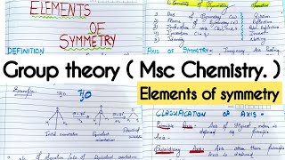 Group theory Msc chemistry elements of symmetrygroup theory and spectroscopy handwritten notes [upl. by Tayler]