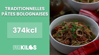 Traditionnelles pâtes à la bolognaise  CroqKilos [upl. by Alicirp]