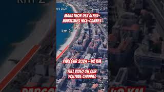 Marathon des AlpesMaritimes NiceCannes 2024 fly over the marathon course Video of the race path [upl. by Washko421]