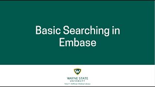 Basic Searching in Embase [upl. by Curran]