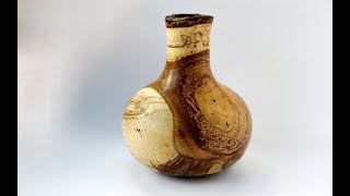 woodturning spalted oak vase [upl. by Kotick]