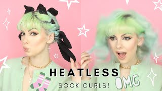 SHORT HAIR HEATLESS SOCK CURLS [upl. by Mali]