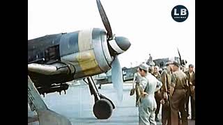 Fliegerhorst airfield AnsbachKatterbach Germany May 1945 HD Color Footage [upl. by Ogeid]