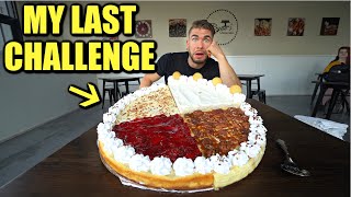 I AM RETIRING AFTER THIS CHALLENGE DESTROYED ME Worlds Biggest Cheesecake Challenge [upl. by Rolfe]