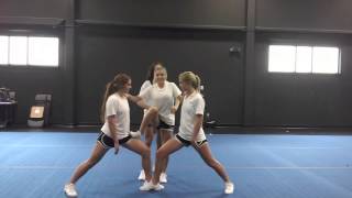 Basic Cheerleading Stunt Progression Step Lock Drill [upl. by Hairahs]