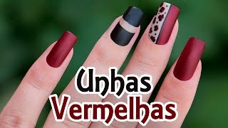 UNHAS DECORADAS VERMELHAS  Ideia Rosa [upl. by Fair]