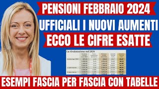 PENSIONI IMPORTI ESATTI FASCIA PER FASCIA 👉🏼 TABELLE con ESEMPI AUMENTI RIVALUTAZIONE 2024 ‼️ [upl. by Zarah612]