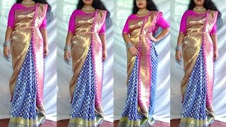 Bengali wedding style saree draping shorts [upl. by Lavinie]