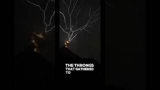 Lighting striking volcano as it erupted viral viralvideo crazy y [upl. by Adnim]