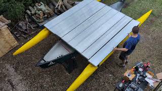 outrigger canoe with 8x8 deck for camping by Expandacraft [upl. by Trainor]