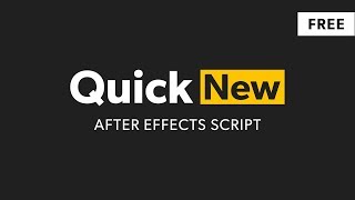 Quick New  After Effects Script Free Download  Improve Work Speed in After Effects [upl. by Arihsak]