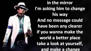 Michael Jackson  Man in the Mirror LYRICS HQ [upl. by Atwood]