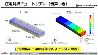 圧電解析チュートリアル動画（音声付） [upl. by Aneis]